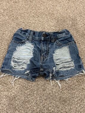 OshKosh B'gosh Distressed Blue Denim Kids Shorts- boutique distressed